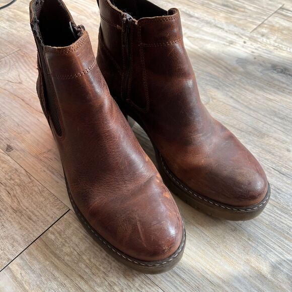 Bull Boxer Chelsea Boots Women's 8 Brown Leather Zip Heel Fall Rustic - Picture 9 of 10